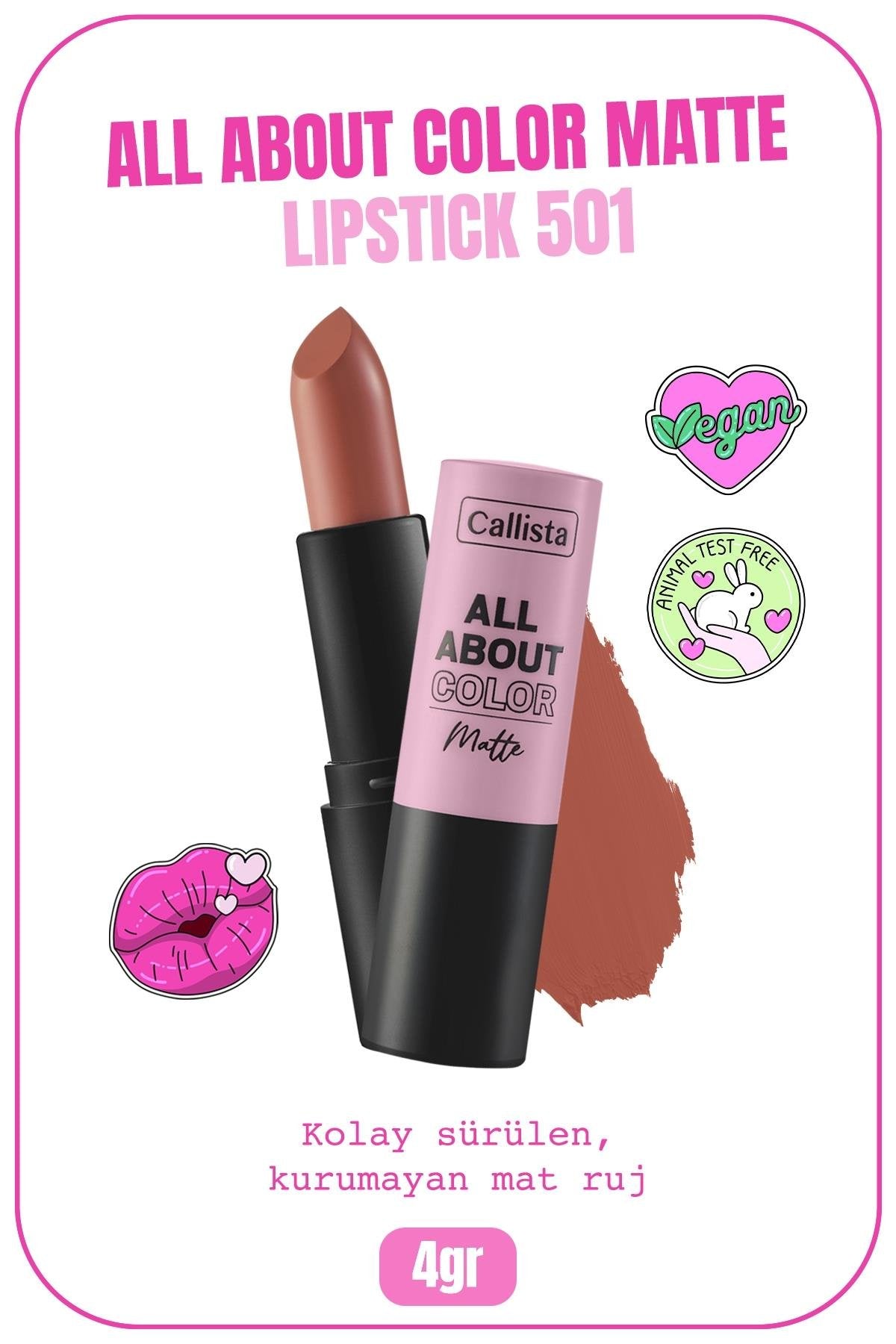 All About Color Matte Lipstick- 501 Our Juliet