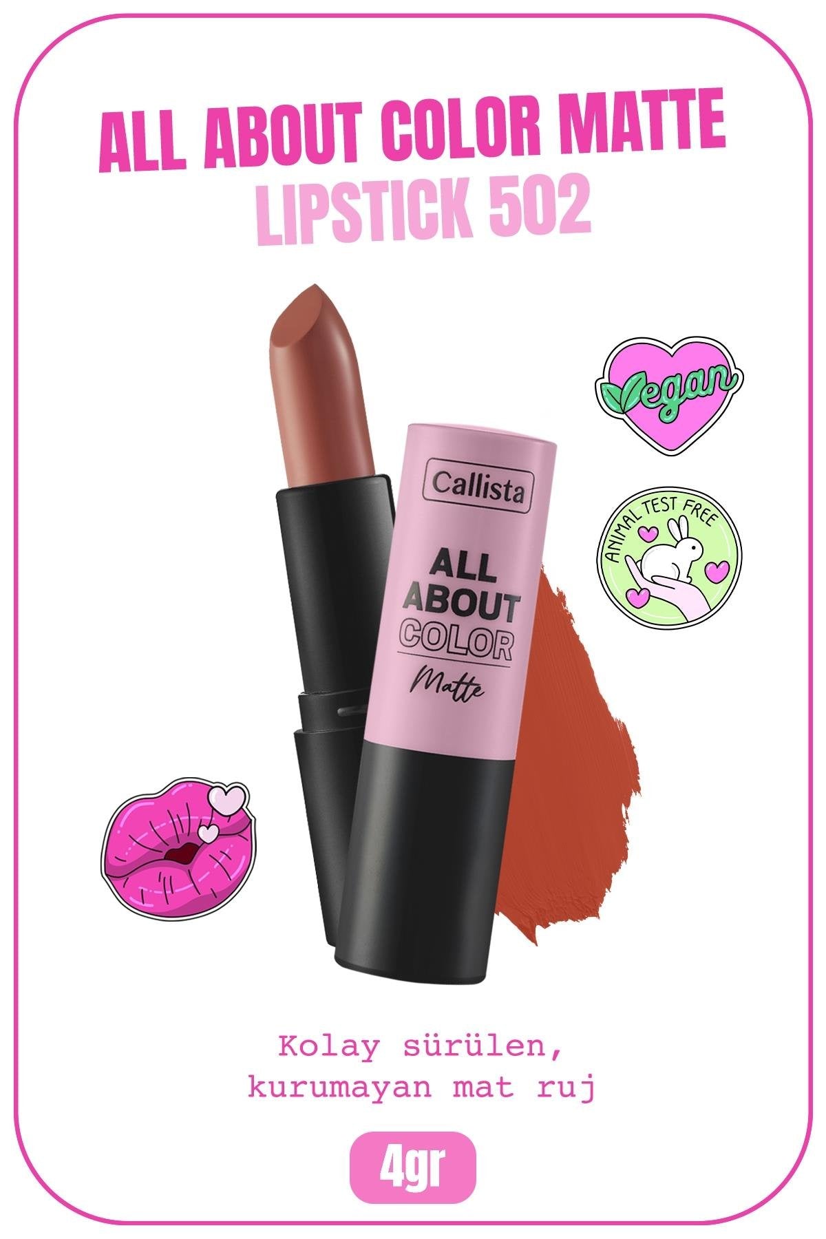 All About Color Matte Lipstick- 502 My Empire