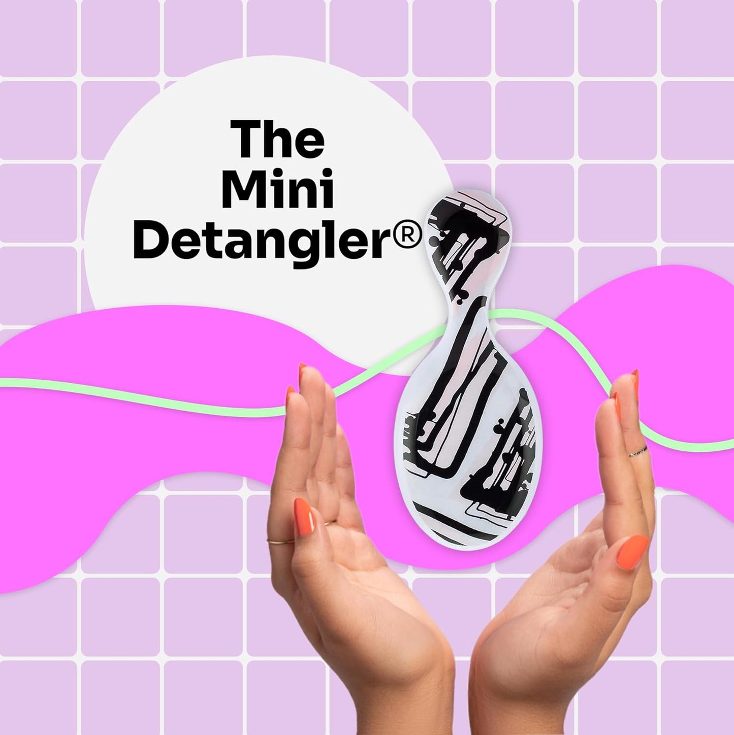 Watercolor Motif Original Detangler Mini - Pink Lines