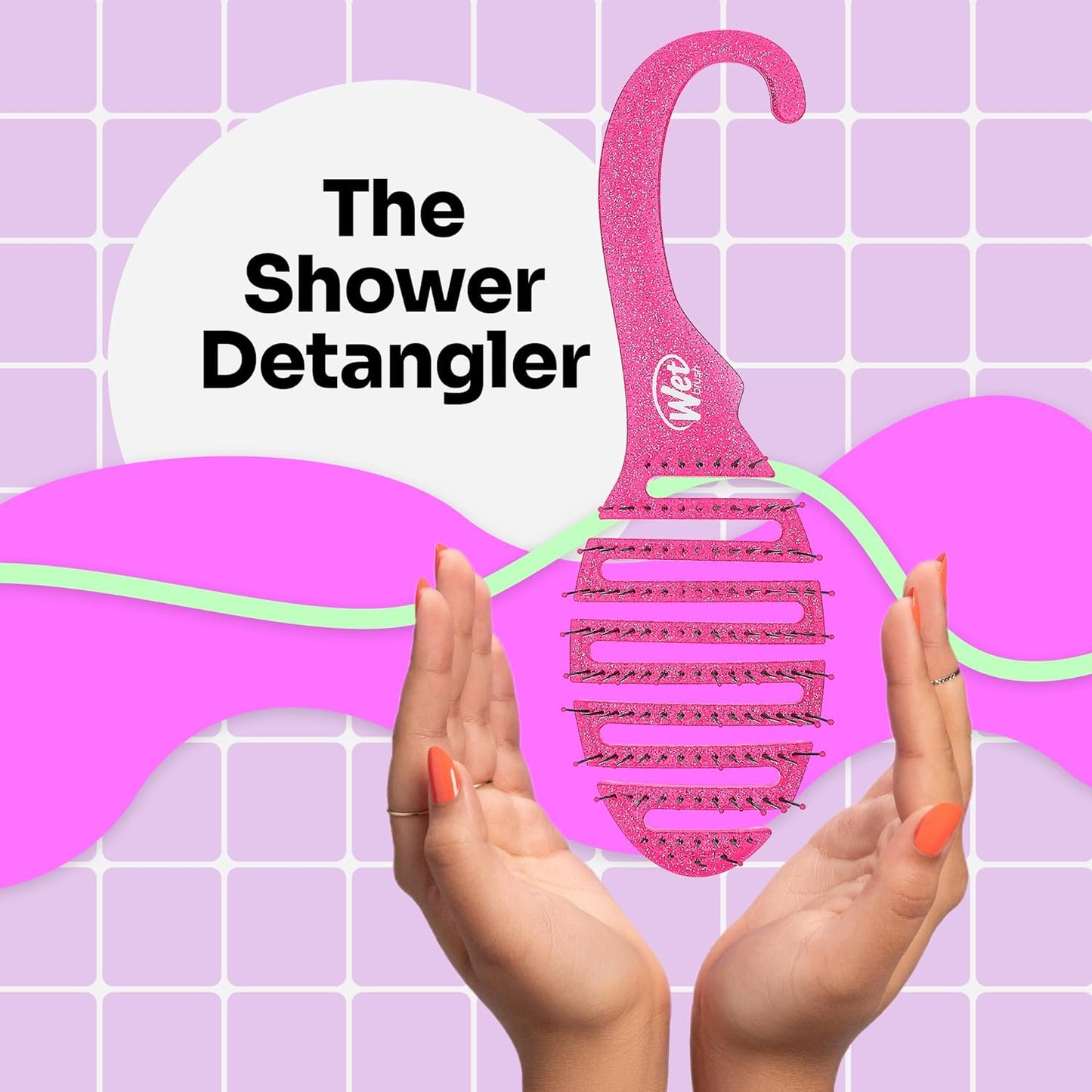Shower Detangler - Pink Glitter