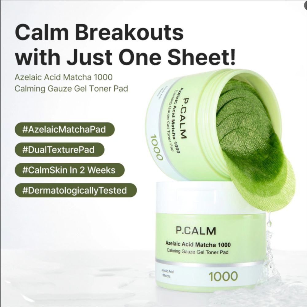 Azelaic Acid Matcha 1000 Calming Gauze Gel Toner Pad