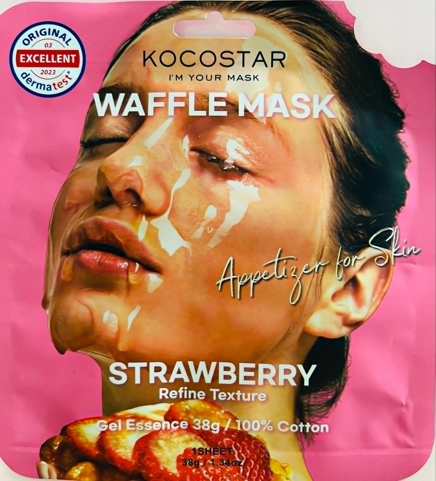 Waffle Mask Strawberry 1pc