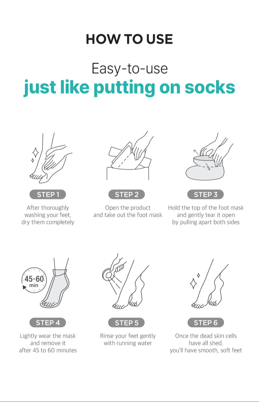 Foot Peeling Mask- Tea Tree 2 pairs