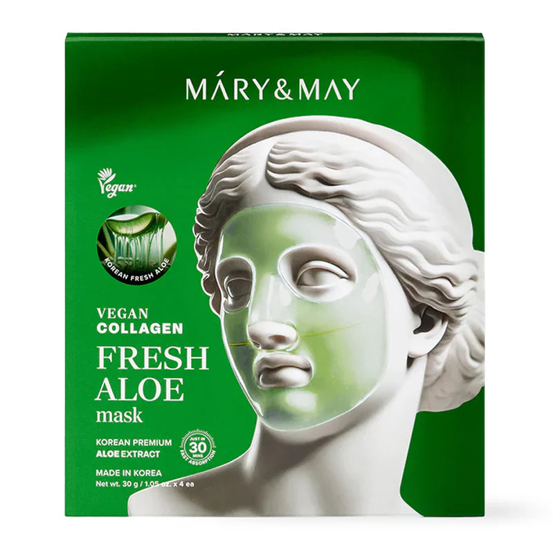 Vegan Collagen Fresh Aloe Mask - 4pcs