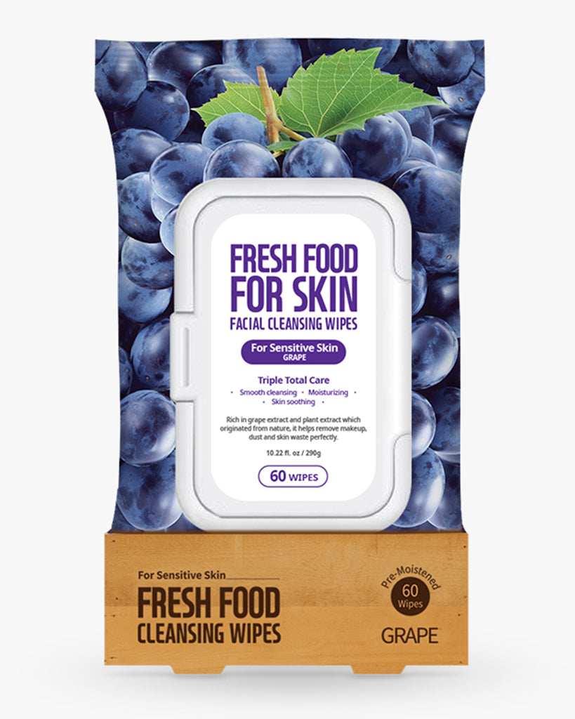 Freshfood Micellar Cleansing Wipes 60pcs - Grape