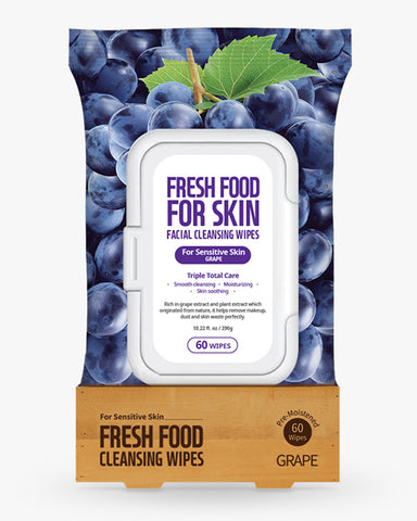 Freshfood Micellar Cleansing Wipes 60pcs - Grape
